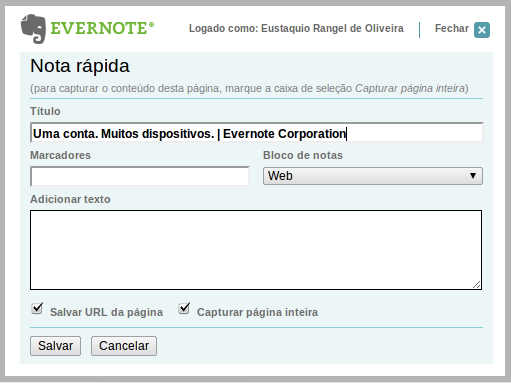 Evernote webclipper